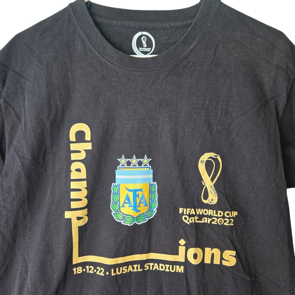 FIFA World Cup Qatar 2022 Argentina Champions Shirt Black Large AFA Lusail